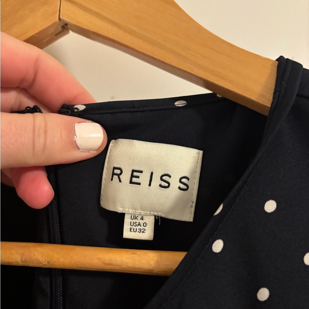 Reiss Navy Polka Dot Sleeveless Jumpsuit - Picture 7 of 12